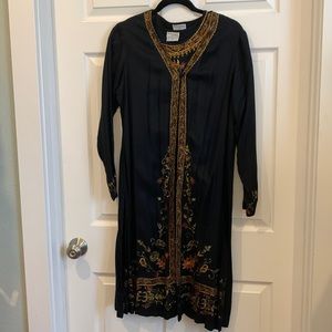 Embroidered 2-pc top and jacket/overdress